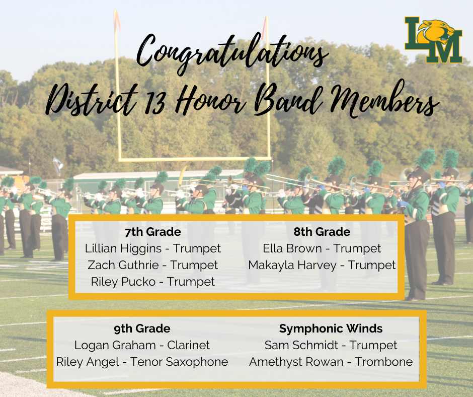 LM marching band on football field